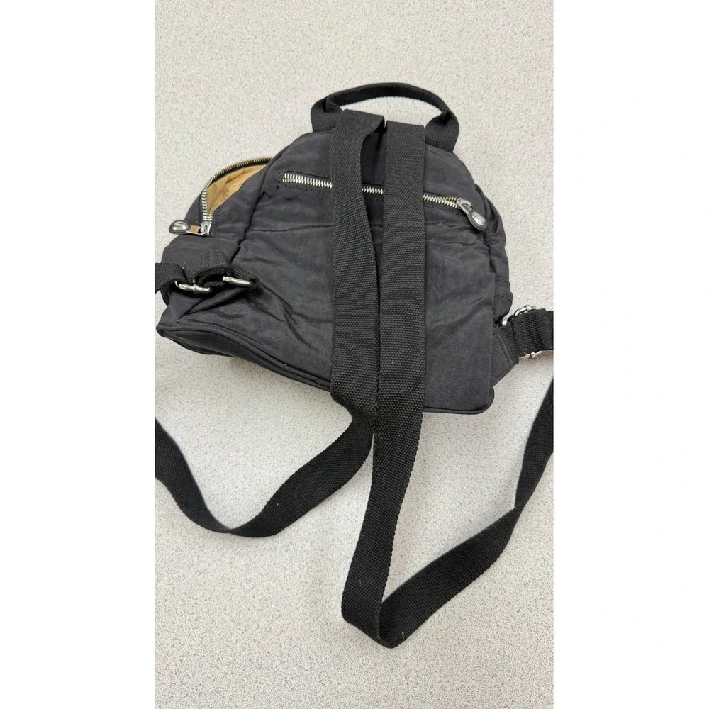 Lily & Drew Mini Backpack Black Nylon Small Travel Bag Adjustable Straps